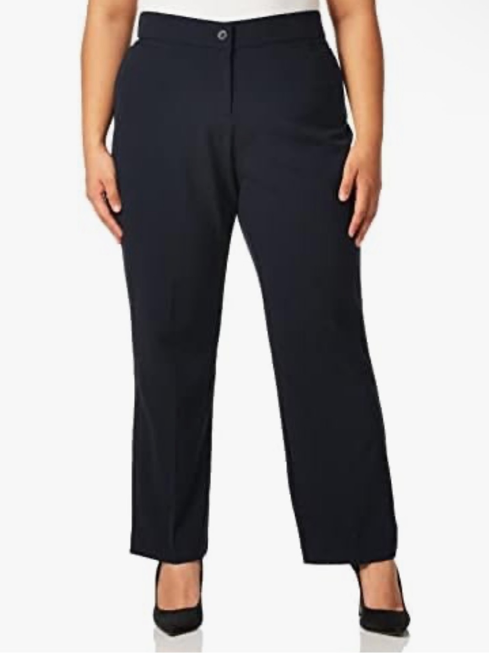NWT Briggs 10S Bistretch Tummy Straight Leg Pants Slimming Solution Comfort Navy